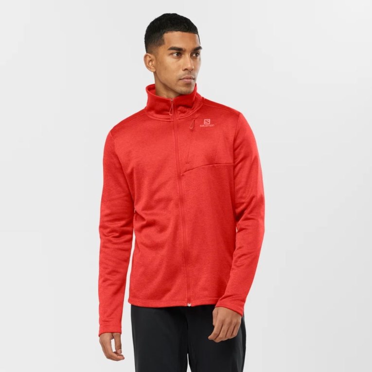 Red Salomon Essential Lightwarm Heather Full Zip Men\'s Jackets | IE PQ0376